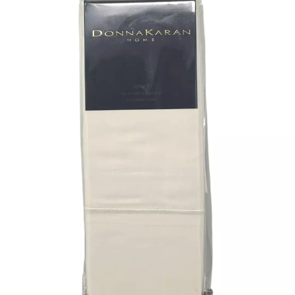 Donna Karan Set of 2 KING Chic Ivory Pillowcases Silk Indulgence Collection $175